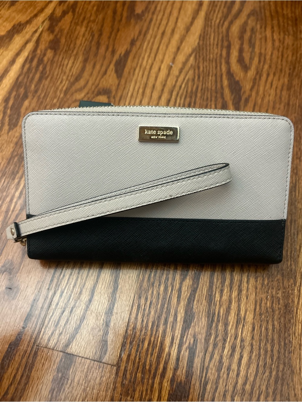 kate spade Two-Tone Cream and Black Wristlet Wallet